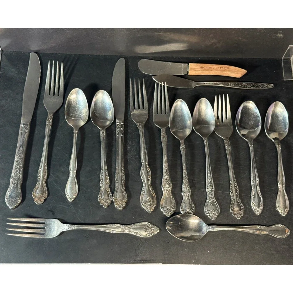 Mixed Stainless Steel Flatware Lot Vintage Replacement Spoons Forks Knives